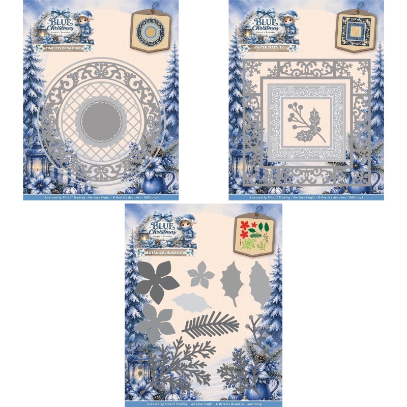 Stencil Cutting Plotter - Blue Christmas Winter Serenity craft metal