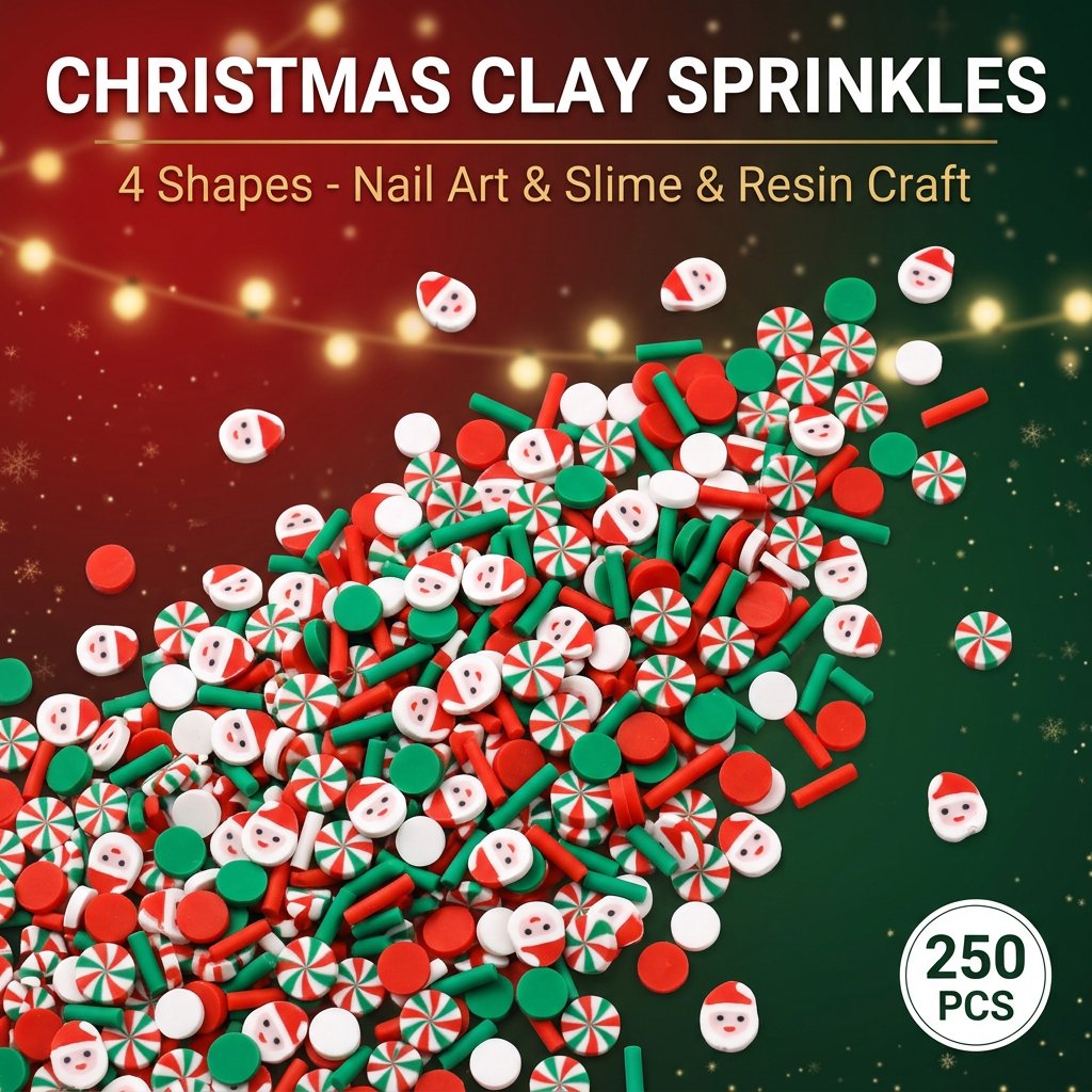 Art Craft Event - 250pcs Christmas Polymer Clay Sprinkles Santa