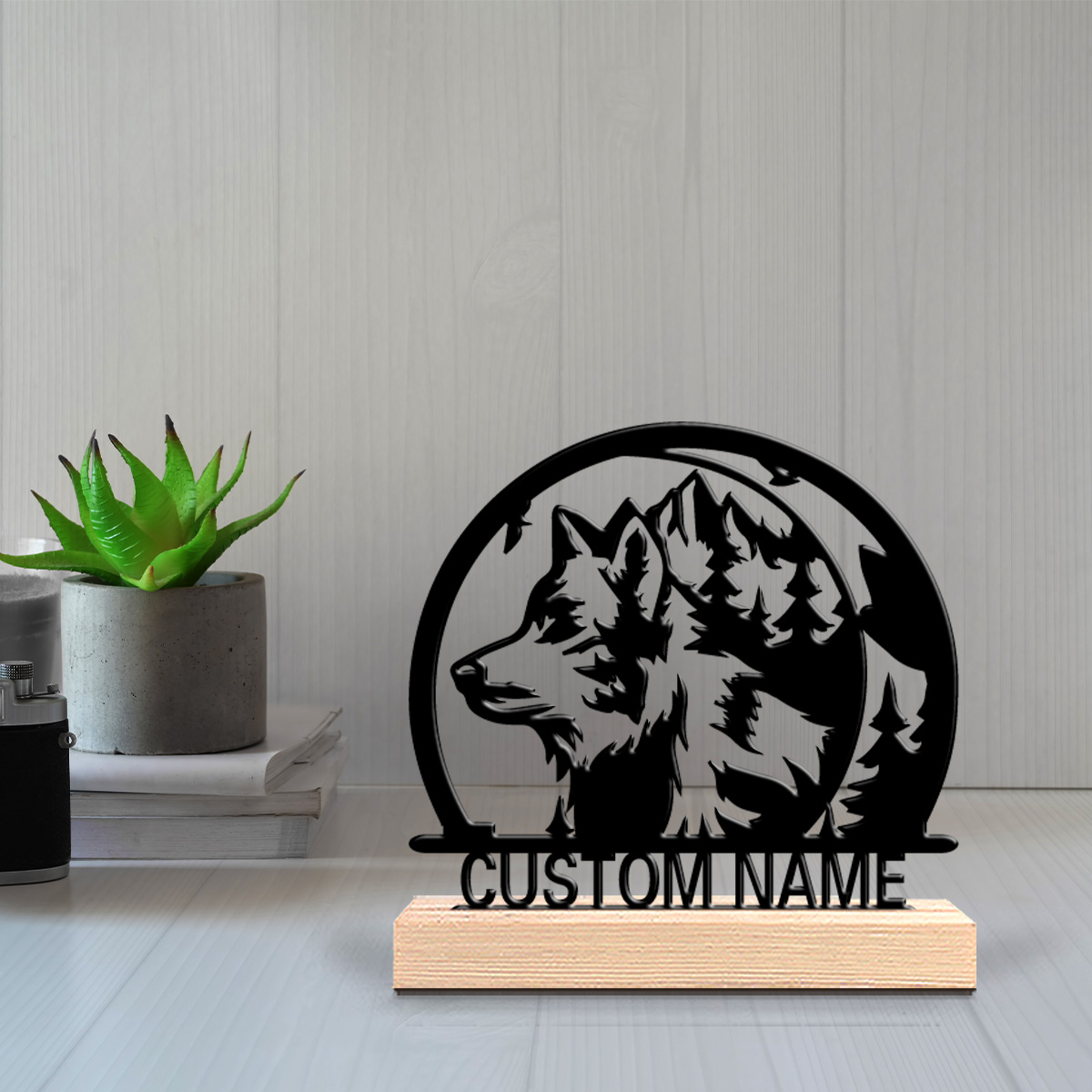 Art Craft Decoration - 1pc Mountain wolves Customizable Letter Metal