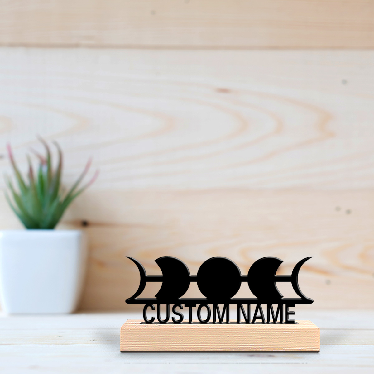 Art Craft Decoration - 1pc Abstract Moon phase Custom Text
