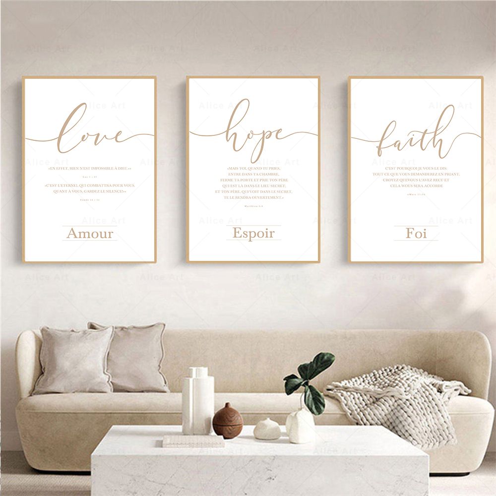 Art Craft Love - Faith Hope Love Bible Verse French