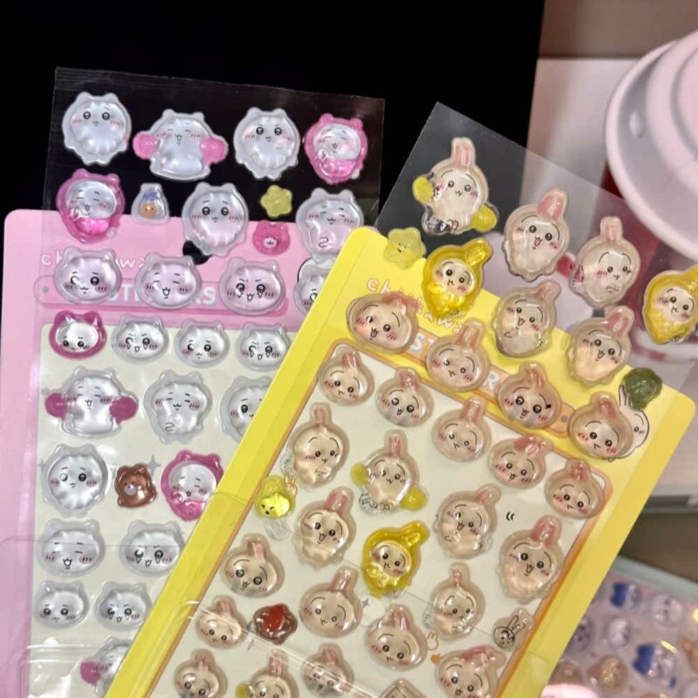 Art Craft Items - Cute Chiikawa 3D Crystal Embossed Stickers