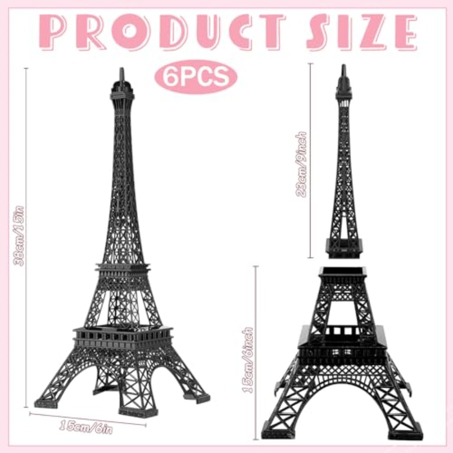 6 Pcs 15'' Eiffel Tower Statue - огляд і ціна Art Craft Decoration