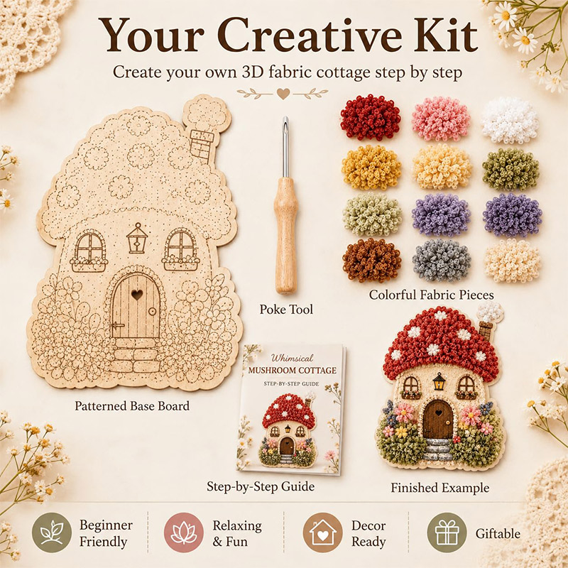 3D Mushroom House Poke Art DIY - огляд і ціна Art Craft Decoration
