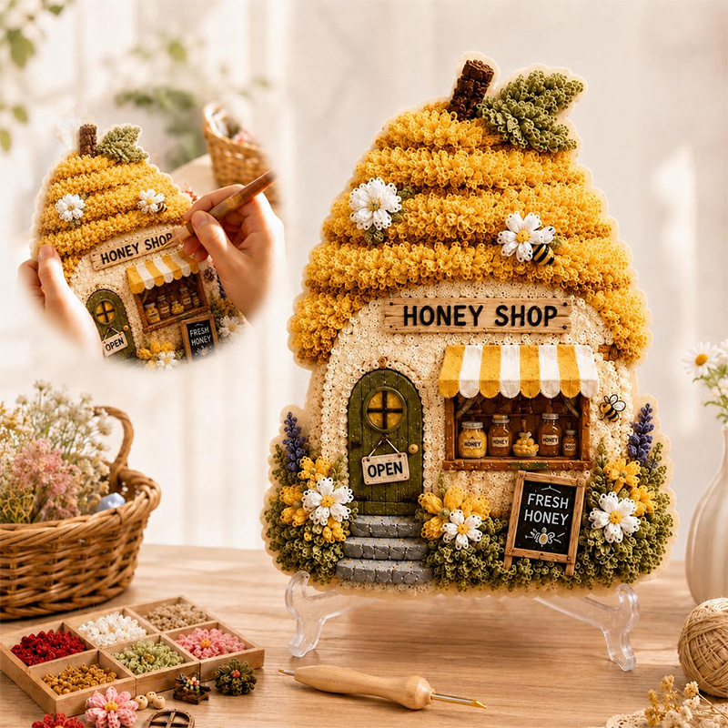 3D Mushroom House Poke Art DIY - огляд і ціна Art Craft Decoration