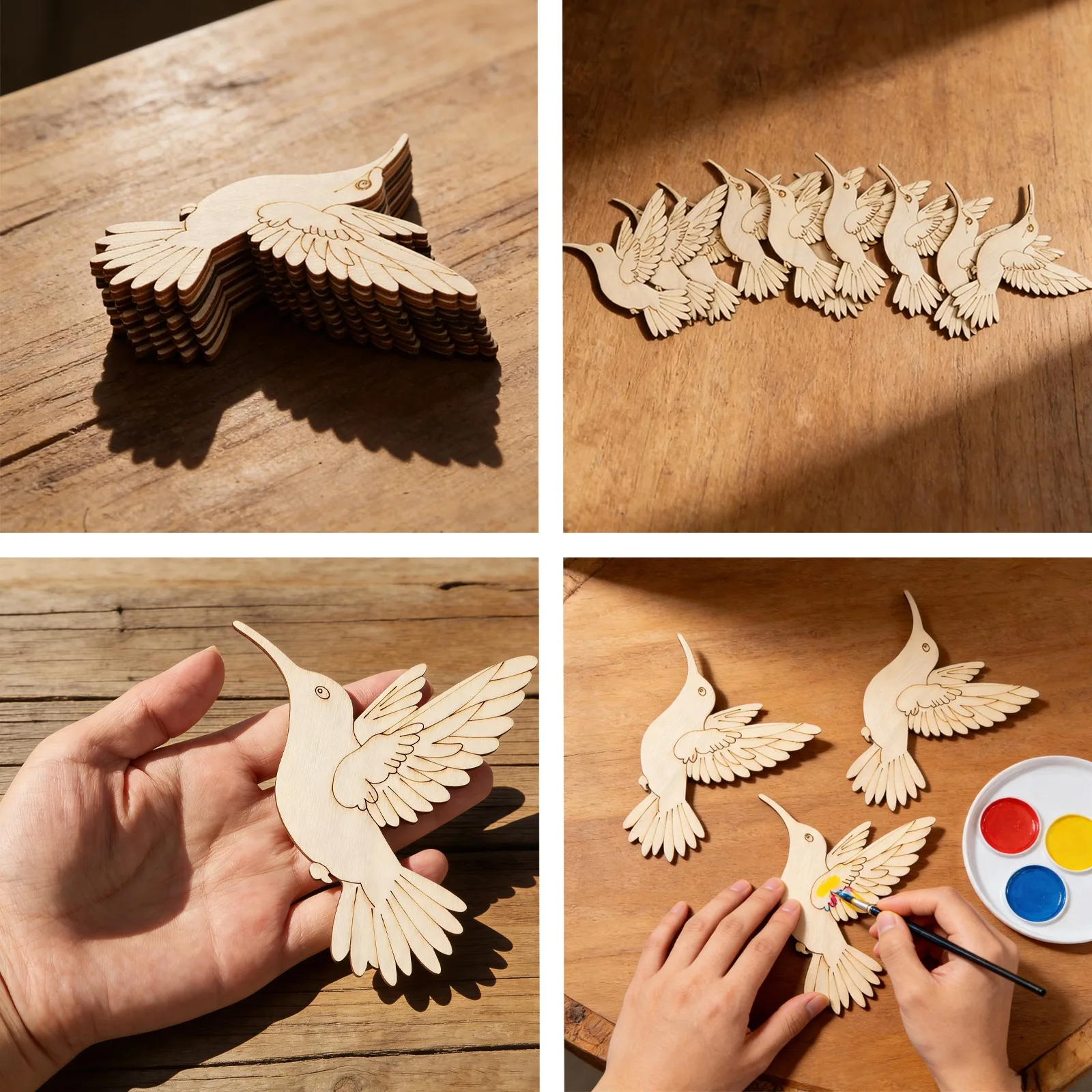 10pcs Unfinished Wood Animal B - огляд і ціна Art Craft Decoration