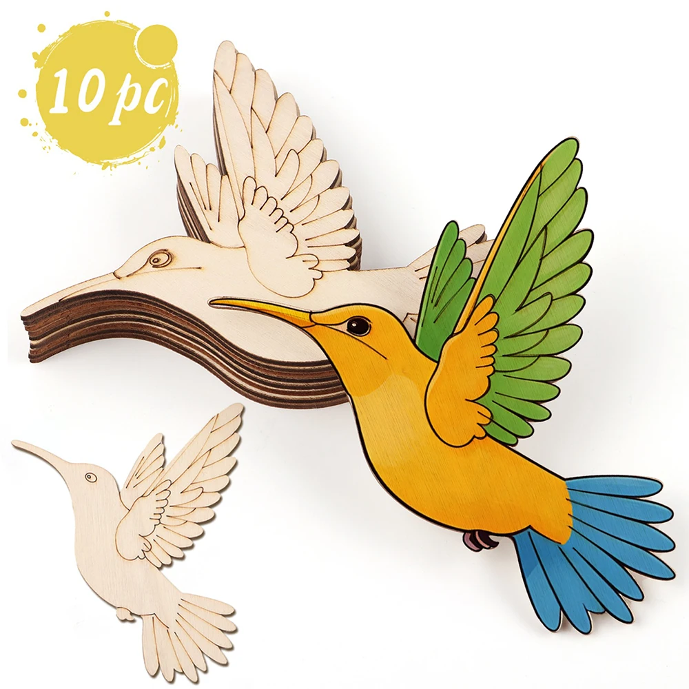 10pcs Unfinished Wood Animal B - огляд і ціна Art Craft Decoration