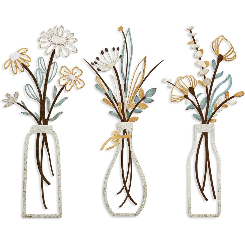 3pcs Metal Flowers Wall Decora - огляд і ціна Art Craft Flower