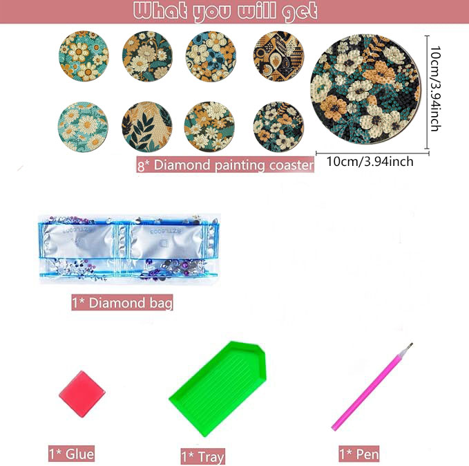 8 Pieces DIY Diamond Painting  - огляд і ціна Art Craft Flower